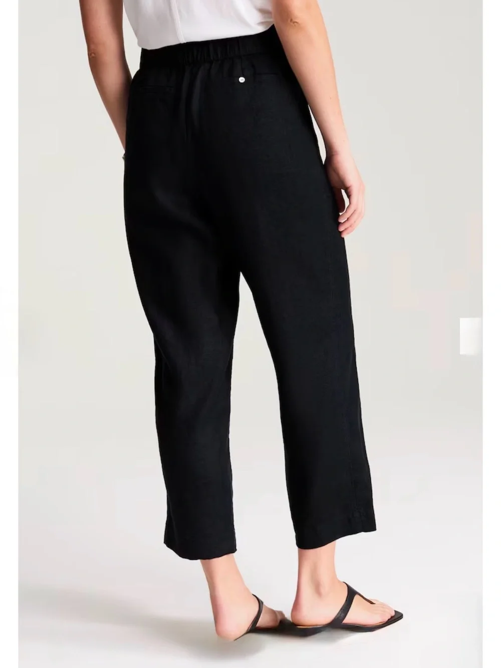 J Jill Black Linen Cropped Pants Black Size 12 H